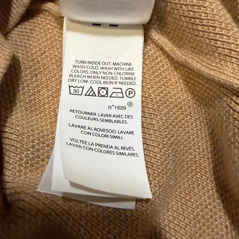 Polo Ralph Lauren Men Crewneck Sweater Mesh-Knit‎ Cotton Tan Camel Large Pony